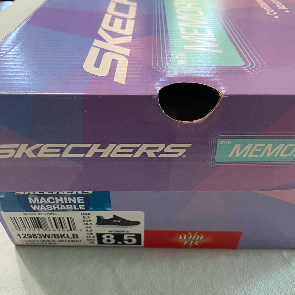 Skechers Charcoal and Aqua Sneakers - Picture 4 of 4